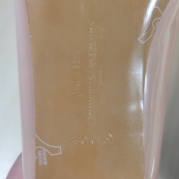 Salvatore Ferragamo Nude Vara Bow Ballet Round Toe Block Heel Womens Siz… - Picture 8 of 13